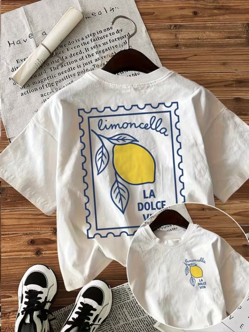 Spring Summer Women's Casual Top Printed Style Lemon Leaf Limoncella (S)
